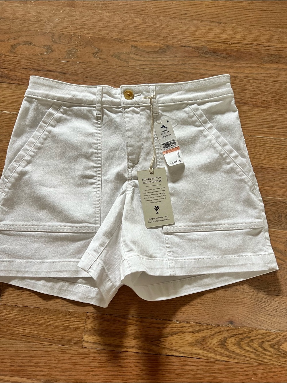 NWT Tommy Bahama Women's White High-Rise Utility Shorts
